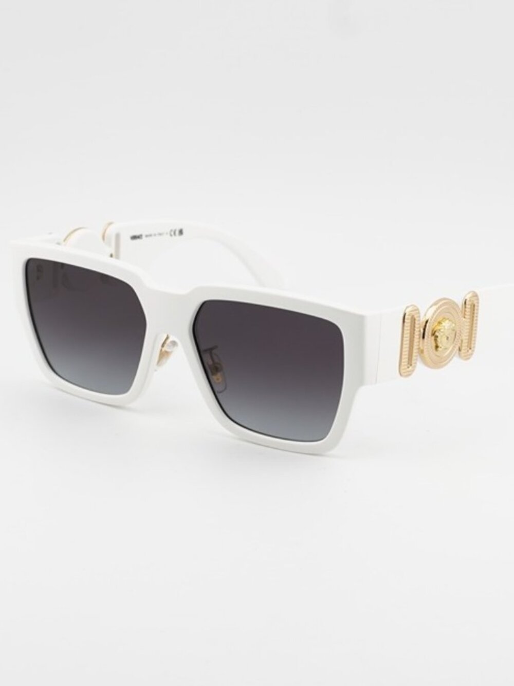 Versace VE4483D 314/8G Sunglasses White Square Frame, Grey Lenses